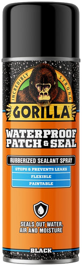 Gorilla 104052 Rubberized Spray Coating, Waterproof, Black, 16 oz, Can